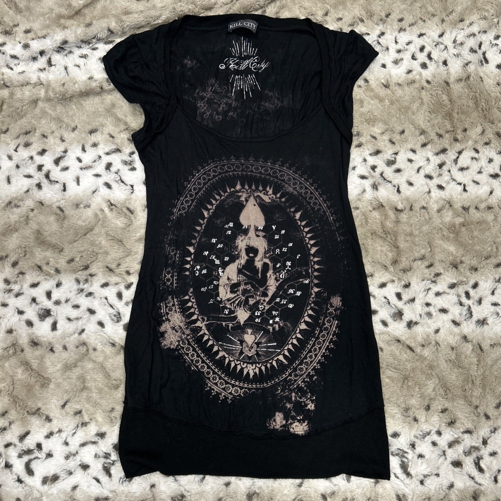 Kill City Black Gothic Grunge Shirt Size Small